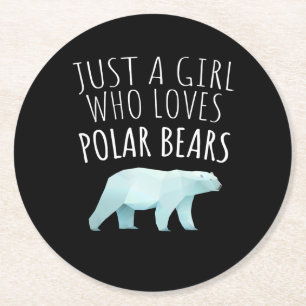 Dessous-de-verre Rond En Papier Juste Une Fille Qui Aime L'Ours Polaire