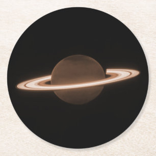 Dessous-de-verre Rond En Papier JWST James Webb télescope spatial Saturn Infraroug