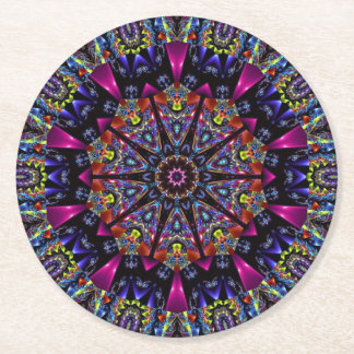 Dessous-de-verre Rond En Papier Kaleidoscope élégant et moderne