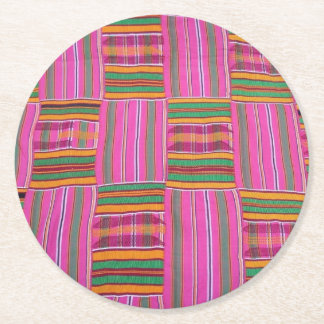 Dessous-de-verre Rond En Papier Kente Print Paper Coasters