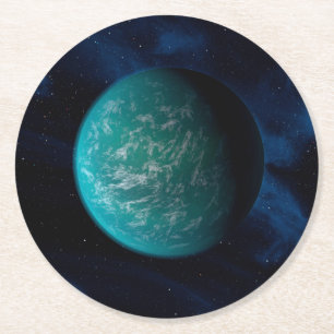 Dessous-de-verre Rond En Papier Kepler 22b, Une planète extra-solaire.