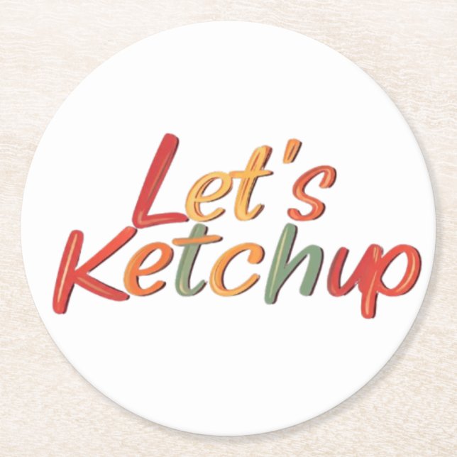 Dessous-de-verre Rond En Papier Ketchup (Devant)