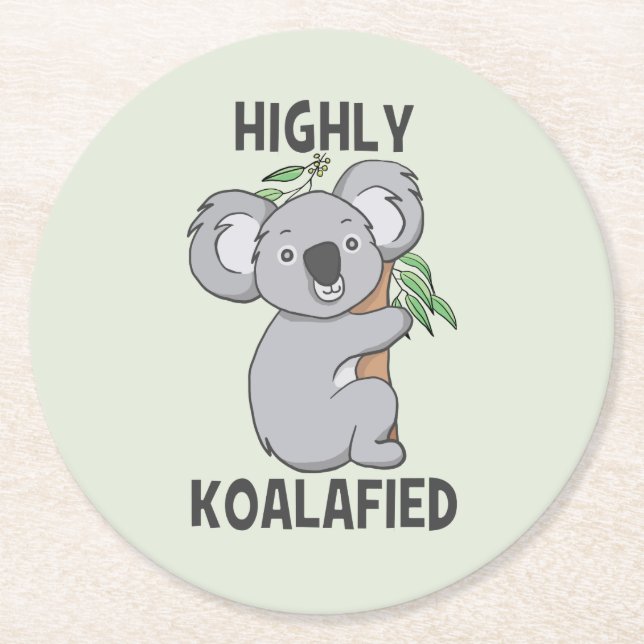 Dessous-de-verre Rond En Papier Koala hautement Koalafied (Devant)
