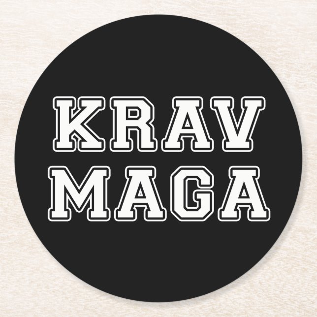 Dessous-de-verre Rond En Papier Krav Maga (Devant)