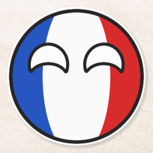 Dessous-de-verre Rond En Papier La France Geeky tendante drôle Countryball