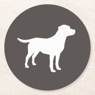 Dessous-de-verre Rond En Papier Labrador Baby shower de chien Laboratoire gris Neu