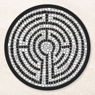 Dessous-de-verre Rond En Papier LABYRINTH VII Dessous de verre de papier rond - no