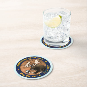 Dessous-de-verre Rond En Papier Lait d'orignal Matanuska