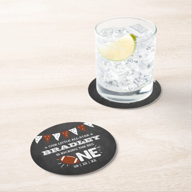 Dessous-de-verre Rond En Papier Le Big One | Football 1er anniversaire (En situation)