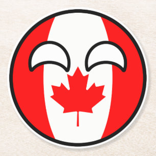 Dessous-de-verre Rond En Papier Le Canada Geeky tendant drôle Countryball
