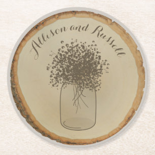 Dessous-de-verre Rond En Papier Le disque en bois a inspiré les dessous de verre