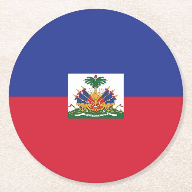 DESSOUS-DE-VERRE ROND EN PAPIER LE HAÏTI (Devant)