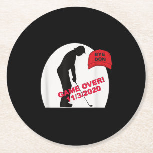 Dessous-de-verre Rond En Papier Le jeu de golf est au-dessus de l'anti-Trump amusa