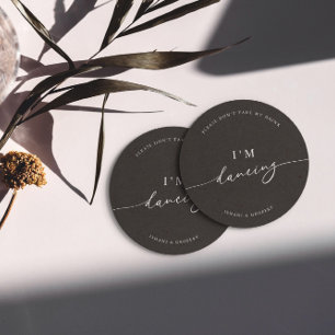 Dessous-de-verre Rond En Papier Le minimaliste noir ne prend pas mon verre Je dans