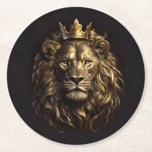 Dessous-de-verre Rond En Papier Le Roi ! Le Lion d'Oz pas si puéril