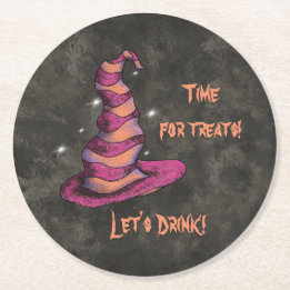 Dessous-de-verre Rond En Papier Le temps des friandises, Buvons Halloween Witch
