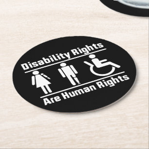 Dessous-de-verre Rond En Papier Les droits des personnes handicapées sont des droi