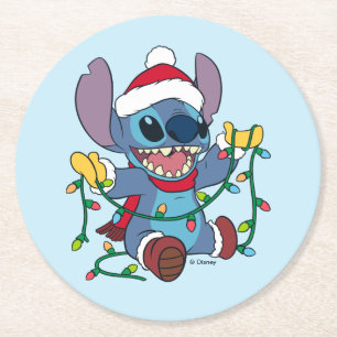 Dessous-de-verre Rond En Papier Les lumières de Noël scintillantes