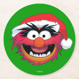 Dessous-de-verre Rond En Papier Les Muppets  Visage animal de Noël