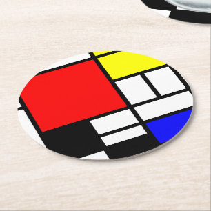 Dessous-de-verre Rond En Papier Les rectangles de MOSAÏQUE ajuste ont coloré I +
