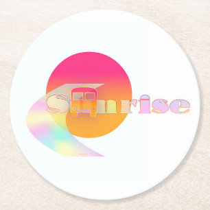 Dessous-de-verre Rond En Papier Lever du soleil
