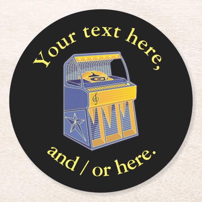 Dessous-de-verre Rond En Papier Librairie rétro (Devant)