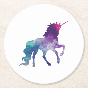 Dessous-de-verre Rond En Papier Licorne caracolante scintillante magique