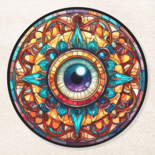 Dessous-de-verre Rond En Papier L'oeil du dragon
