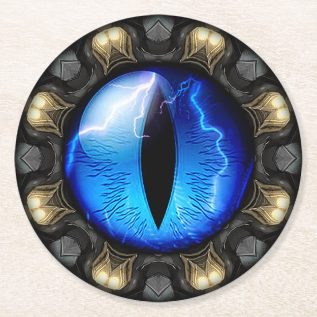 Dessous-de-verre Rond En Papier L'oeil du dragon (Devant)