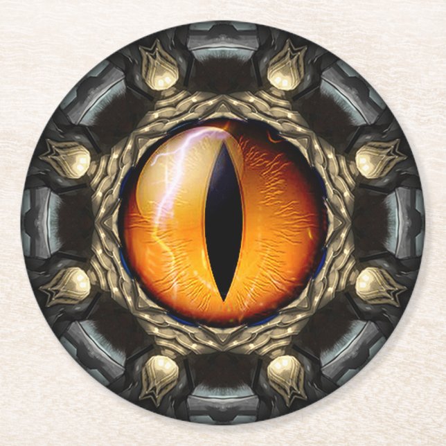 Dessous-de-verre Rond En Papier L'oeil du dragon (Devant)