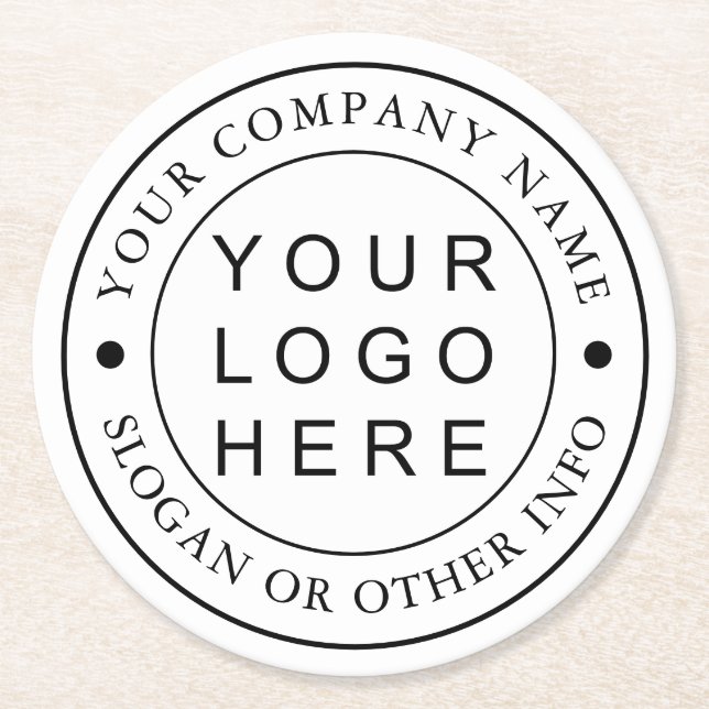 Dessous-de-verre Rond En Papier Logo d'entreprise personnalisé (Devant)