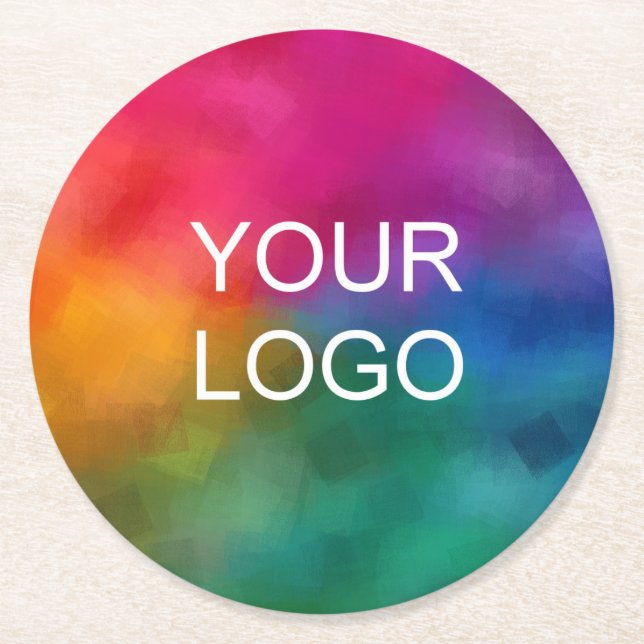 Dessous-de-verre Rond En Papier Logo d'entreprise personnalisé Modèle d'entreprise (Devant)