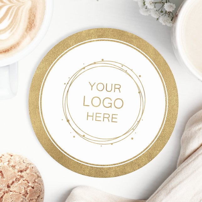 Dessous-de-verre Rond En Papier Logo d'entreprise promotionnel Gold personnalisé (Créateur téléchargé)