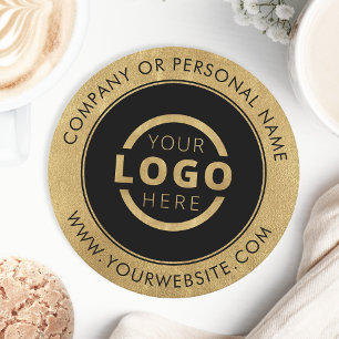 Dessous-de-verre Rond En Papier Logo d'entreprise promotionnel personnalisé en or
