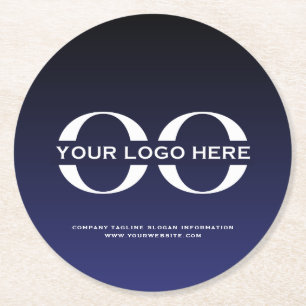 Dessous-de-verre Rond En Papier Logo Entreprise Entreprise Entreprise Marine Bleu