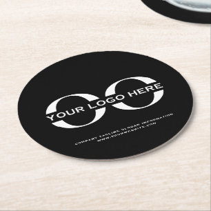Dessous-de-verre Rond En Papier Logo Entreprise Société Minimaliste