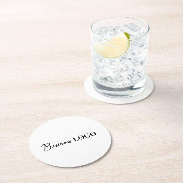 Dessous-de-verre Rond En Papier Logo promotionnel de l'entreprise (En situation)