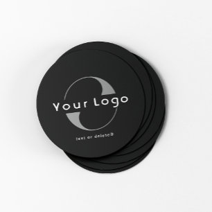 Dessous-de-verre Rond En Papier Logo sur Black + White Text Company Business