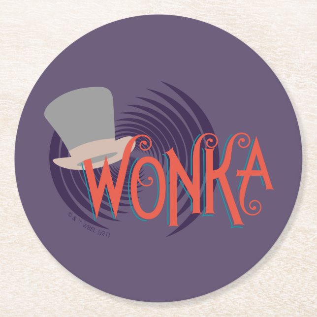 Dessous-de-verre Rond En Papier Logo Wonka Spiral (Devant)