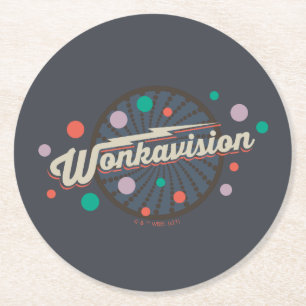 Dessous-de-verre Rond En Papier Logo Wonkavision