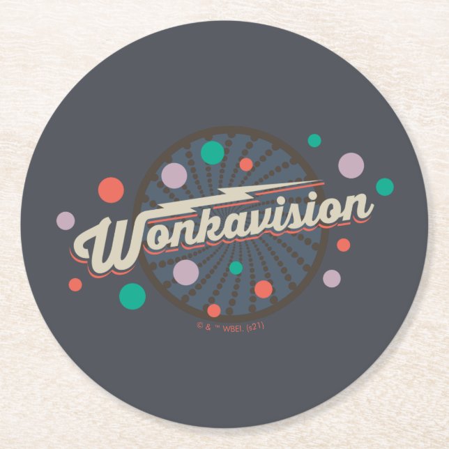 Dessous-de-verre Rond En Papier Logo Wonkavision (Devant)