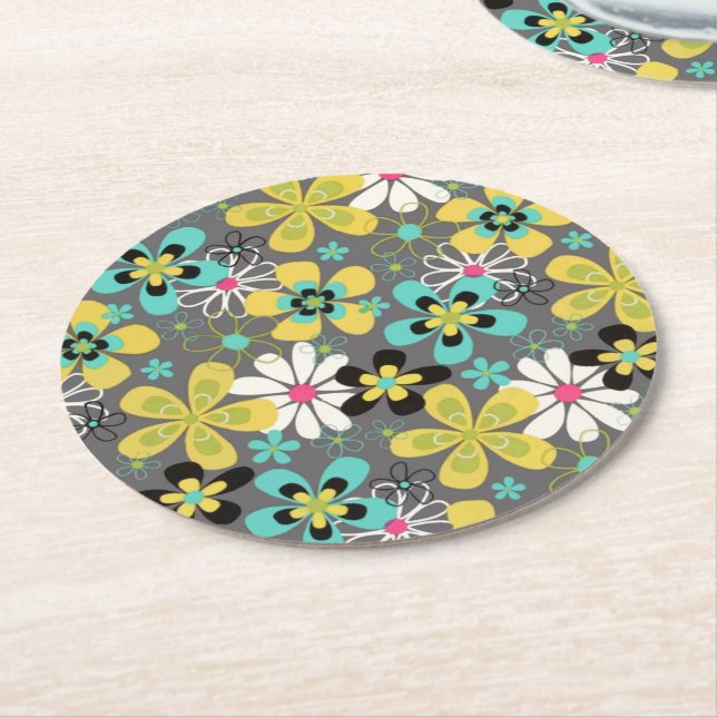 Dessous-de-verre Rond En Papier Loin de la flore (Incliné)