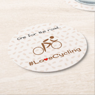 Dessous-de-verre Rond En Papier Love cycling brown