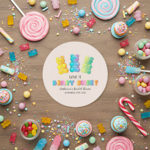 Dessous-de-verre Rond En Papier Love Is Beary Sweet Candyland Enterrement de Vie d