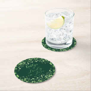 Dessous-de-verre Rond En Papier Lucky In Love Fête des mariées de la Saint Patrick