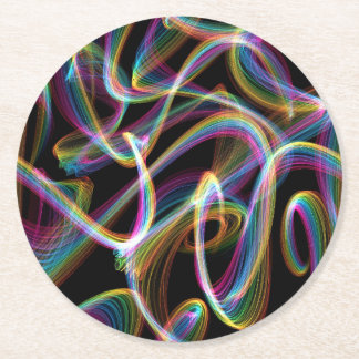 Dessous-de-verre Rond En Papier lumière arc-en-ciel en bâton luminescent :