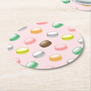 Dessous-de-verre Rond En Papier Macarons doux 16