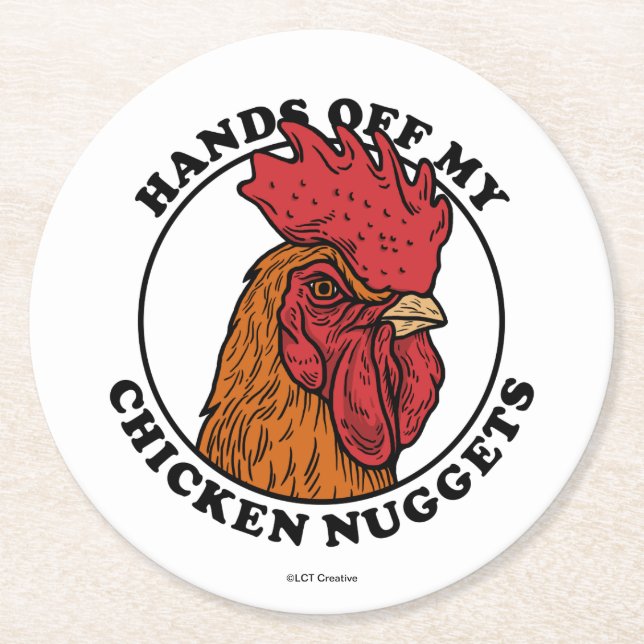 Dessous-de-verre Rond En Papier Mains De Mes Nuggets De Poulet (Devant)