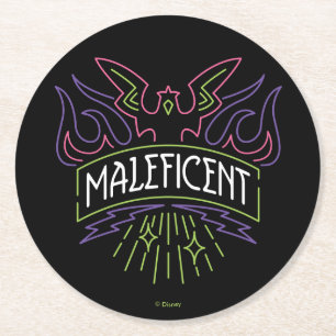 Dessous-de-verre Rond En Papier Maléfique  Logo de l'insigne néon