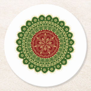 Dessous-de-verre Rond En Papier Mandala Art Paper Dessous de verre